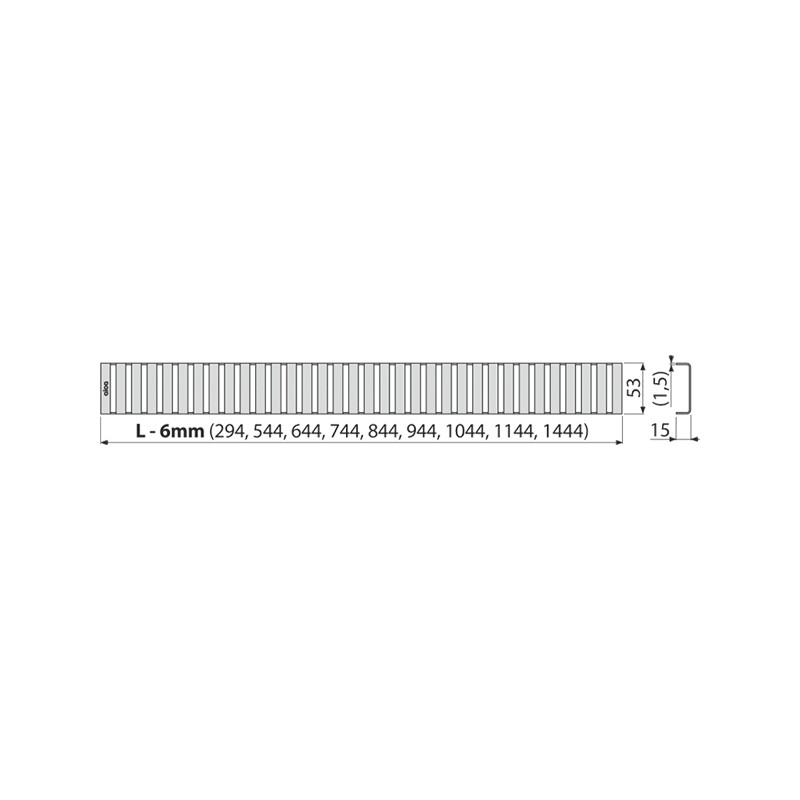 Grătar pentru rigolă, Alcadrain, Line, 55 cm, crom mat - 1 | YEO