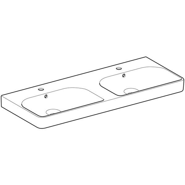 Lavoar dublu Geberit, Smyle Square, 120 cm, alb - 1 | YEO