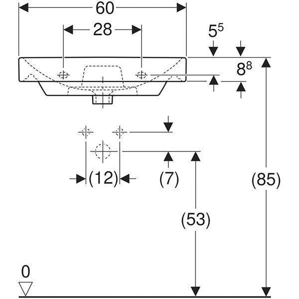 Lavoar Geberit, Smyle Square, 60 cm, alb - 4 | YEO