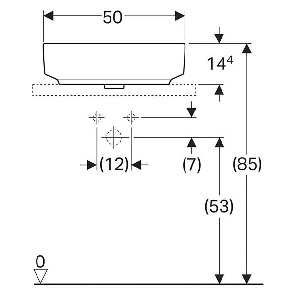 Lavoar pe blat, Geberit, VariForm, eliptic, 40 x 50 cm, alb - 2 | YEO
