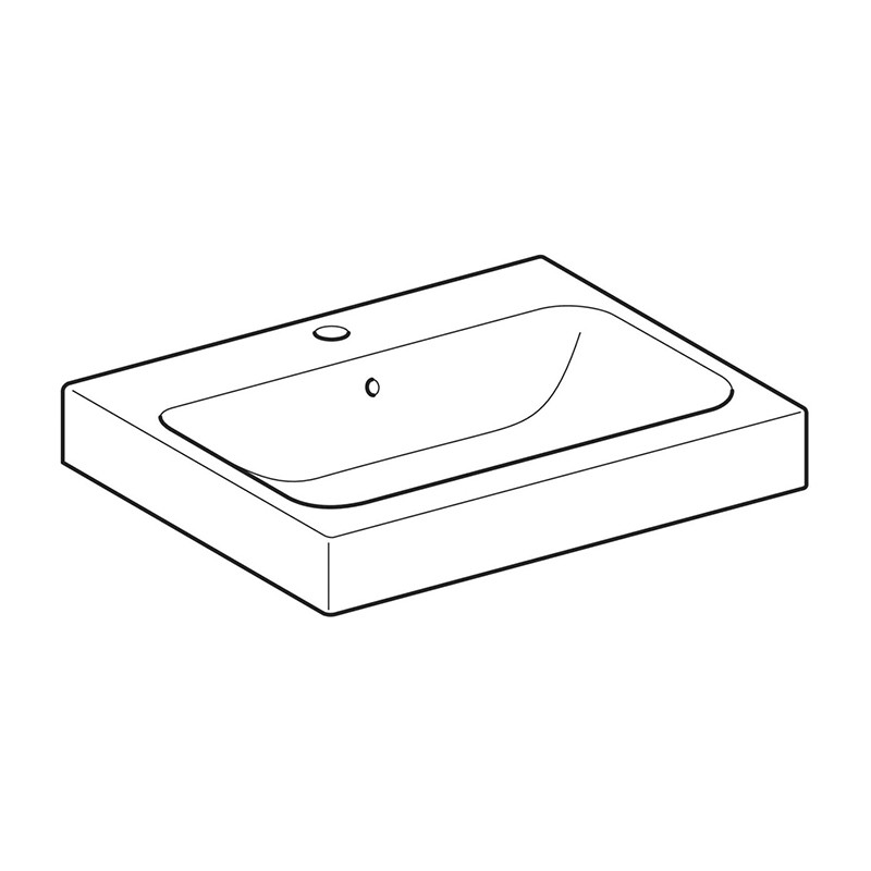 Lavoar suspendat, Geberit, iCon, dreptunghiular, 60 cm, alb - 1 | YEO