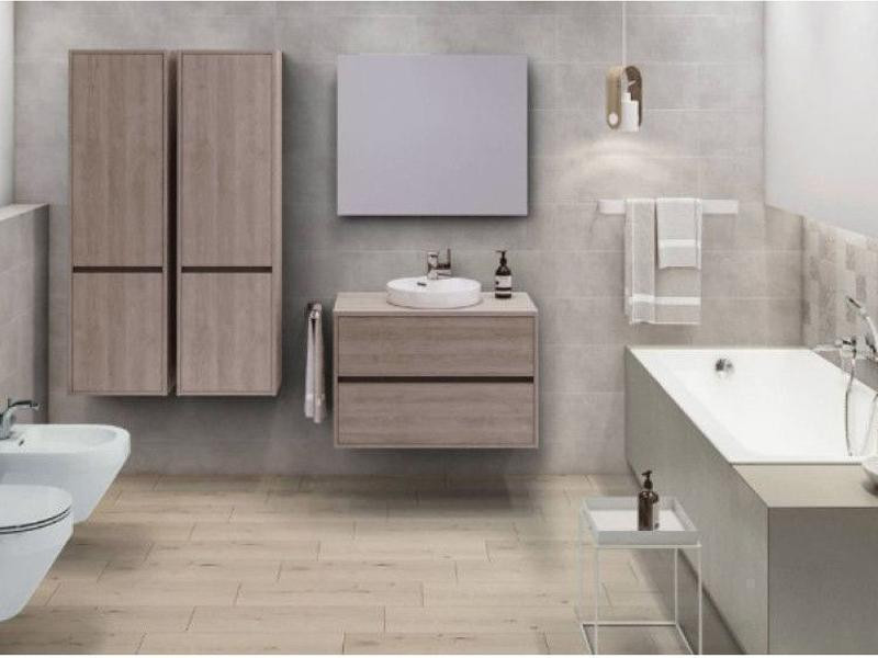 Mobilier suspendat Cersanit, Crea, pentru lavoarele pe blat, 100 cm, stejar - 3 | YEO