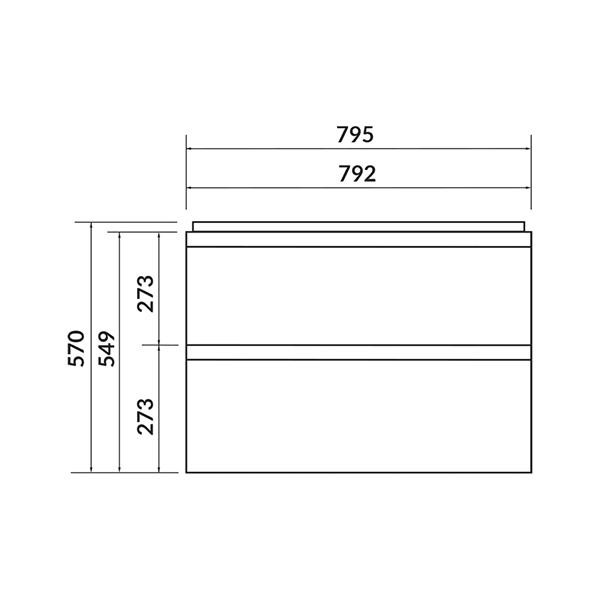 Mobilier suspendat Cersanit, Moduo Slim, pentru lavoar incastrabil, 80 cm, alb - 2 | YEO