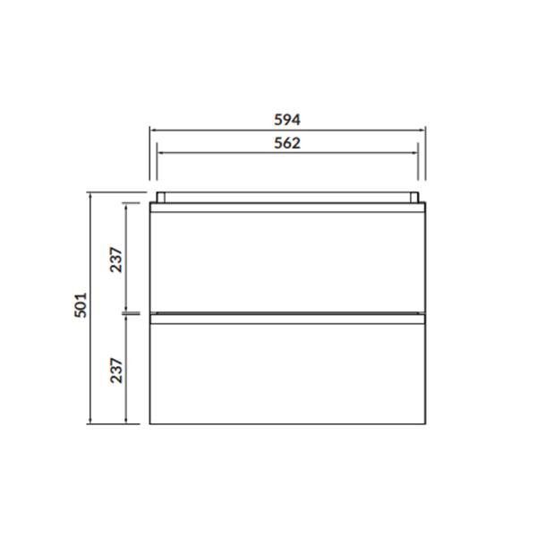 Mobilier suspendat Cersanit, Virgo 60, cu manere negre, pentru lavoar incastrabil, alb - 1 | YEO