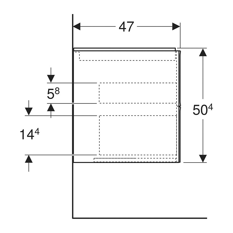 Mobilier suspendat, Geberit, One, pentru lavoar, 60 cm, alb lucios - 3 | YEO