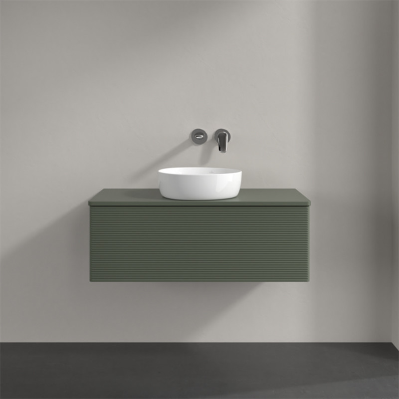 Mobilier suspendat pentru lavoar, Villeroy & Boch, Antao, 100 cm, verde mat - 2 | YEO