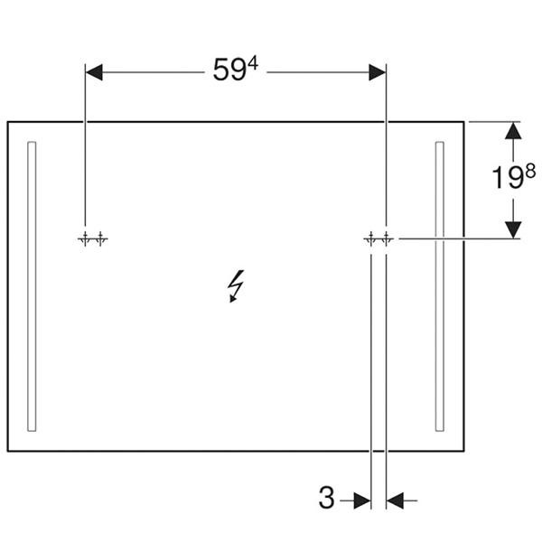 Oglinda cu iluminare LED, Geberit, Option Basic, dreptunghiulara, 90 x 65 cm - 2 | YEO