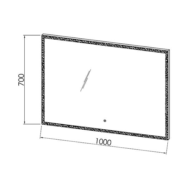 Oglinda dreptunghiulara, Kolpasan, Drava, cu iluminare LED, 100 x 70 cm - 1 | YEO