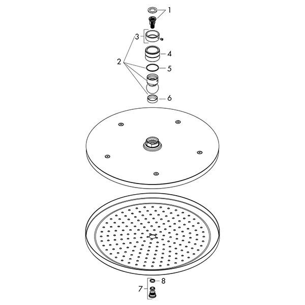 Palarie de dus fix, Hansgrohe, Croma 280, alb mat - 3 | YEO