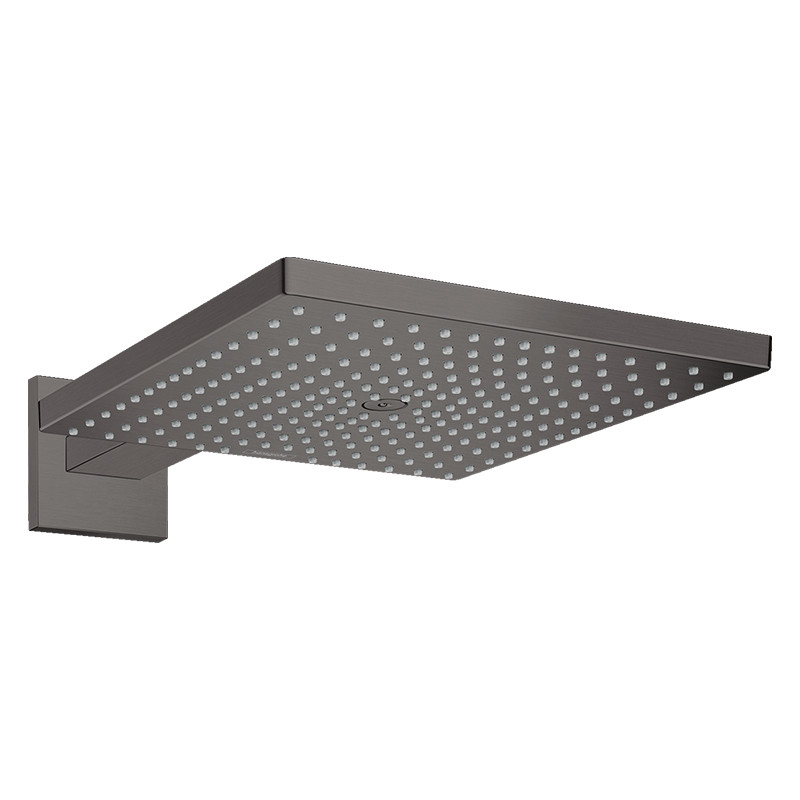 Pălărie de duș, Hansgrohe, Raindance E, cu braț de duș, negru cromat periat, 26238340