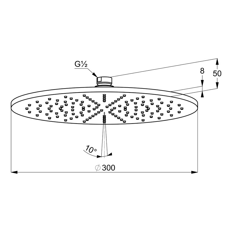 Pălărie de duș, Kludi, A-QA, 30 cm, alb - crom, 6433091-00 - 1 | YEO