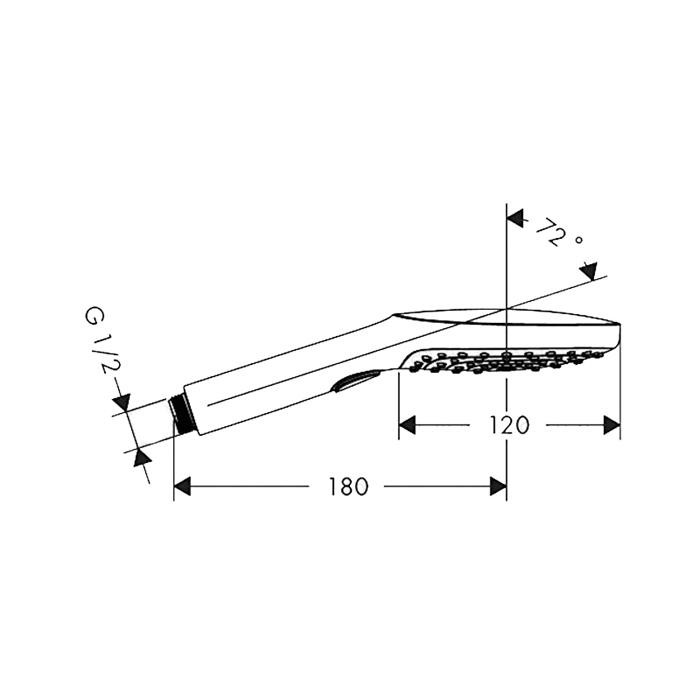 Para de dus Hansgrohe, Raindance Select E 120, cu 3 jeturi, crom - 1 | YEO