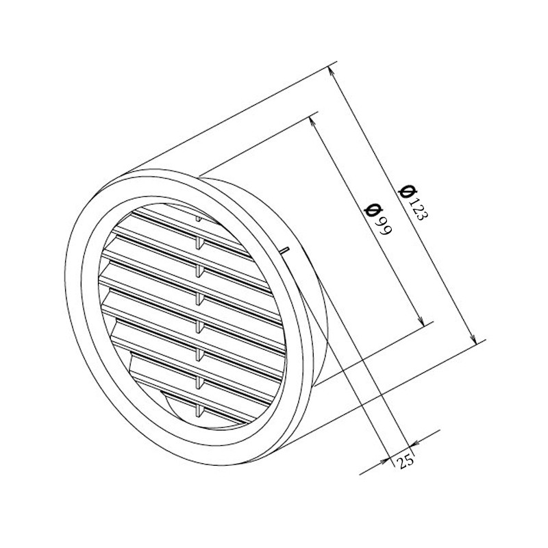 Ramă de aerisire, Haco, cu plasă, 10 cm, alb - 1 | YEO