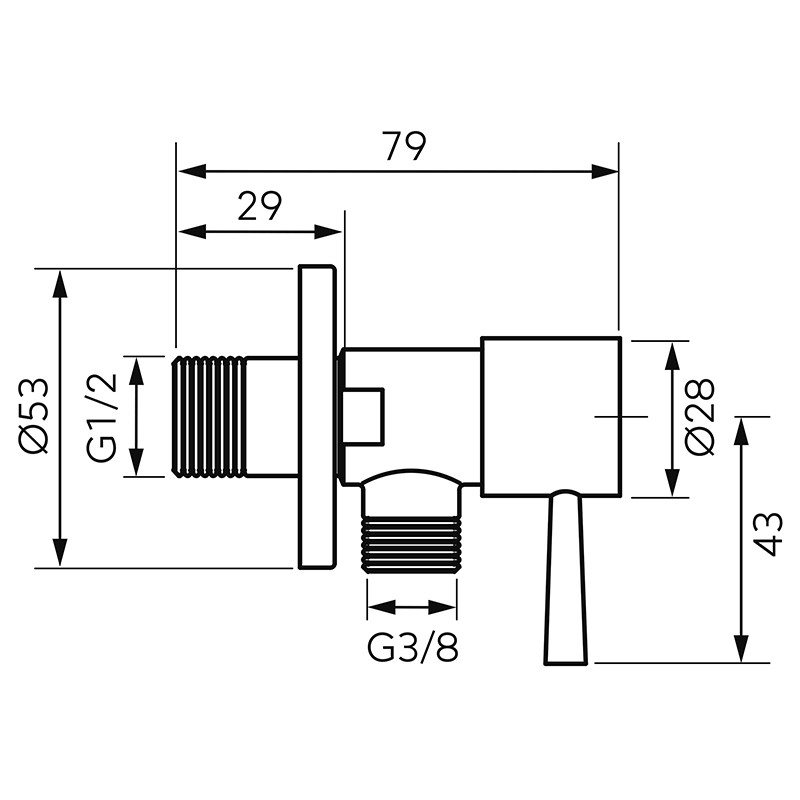 Robinet coltar, Ferro, Rotondo, 1/2x1/2, crom - 1 | YEO