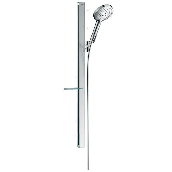 Set de dus Hansgrohe, Raindance Select S 120, 3 jeturi, cu bara dreptunghiulara Unica E 90 cm, crom