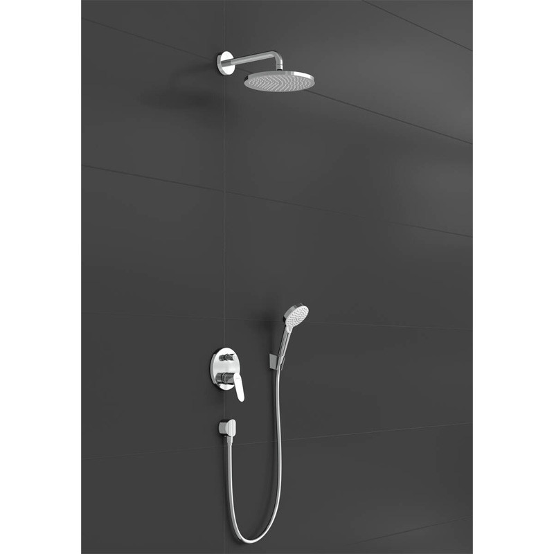 Set dus Hansgrohe, Crometta S, baterie dus incastrata, crom - 1 | YEO