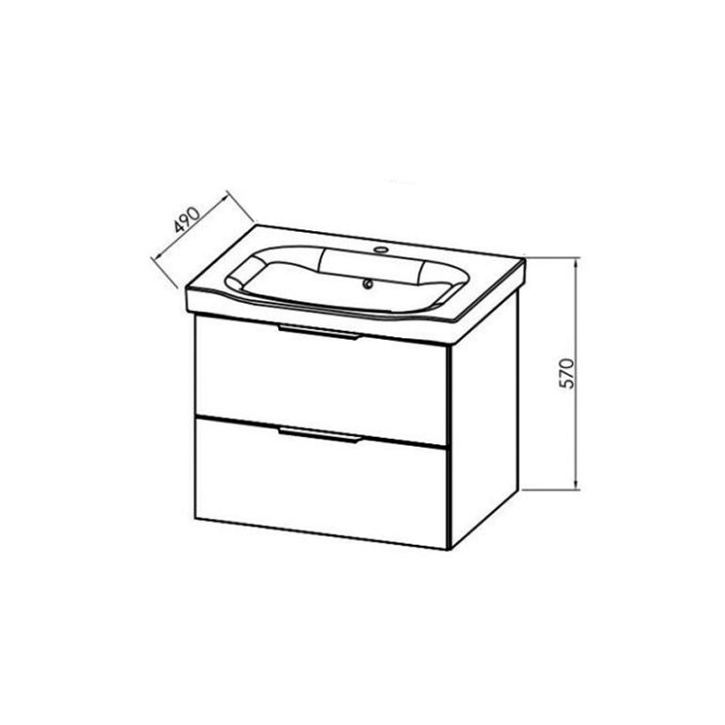 Set mobilier cu lavoar Kolpasan, Lana 65 cm, gri mat - 4 | YEO