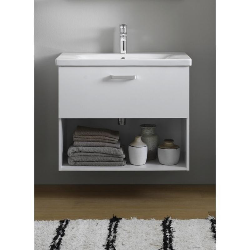 Set mobilier si lavoar Kolpasan, Evelin, 1 sertar, 80 cm, alb / white - 2 | YEO
