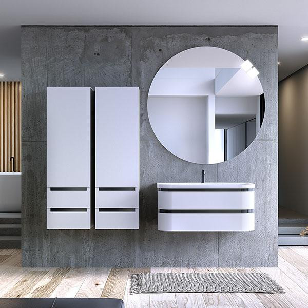 Set mobilier si lavoar Kolpasan, Vittoria, 100 cm, alb - 3 | YEO