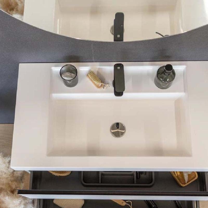 Set mobilier suspendat cu lavoar Kolpasan, Harmony 100, cu 2 sertare, bronze oak - 3 | YEO