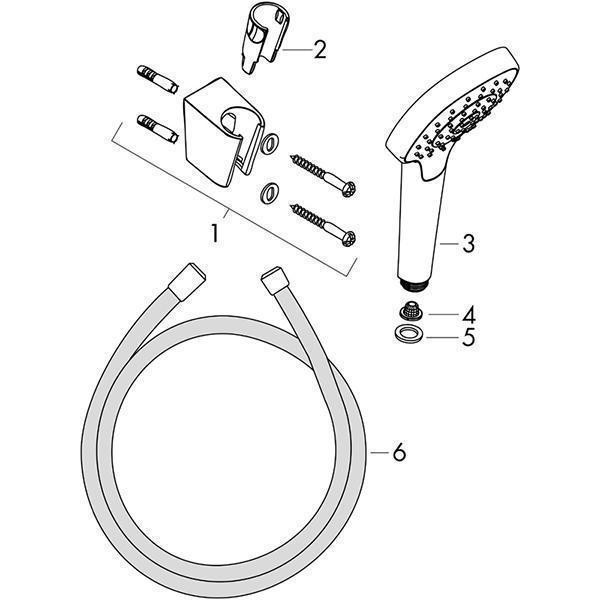 Set para si suport dus Hansgrohe, Croma Select E Vario, furtun 160 cm, crom - 2 | YEO