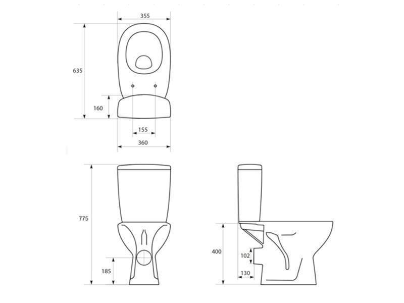 Set vas WC stativ Cersanit, Arteco New, Rimless cu rezervor si capac Soft-Close si Easy Off inclus - 3 | YEO