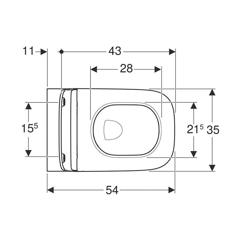 Set vas wc suspendat, Geberit, Smyle Square, rimless, cu capac soft close și quick release, alb - 3 | YEO