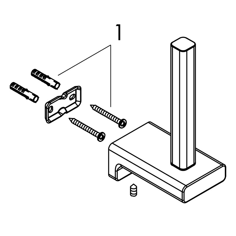 Suport rezerva pentru hartie igienica, Hansgrohe, AddStoris, crom - 1 | YEO
