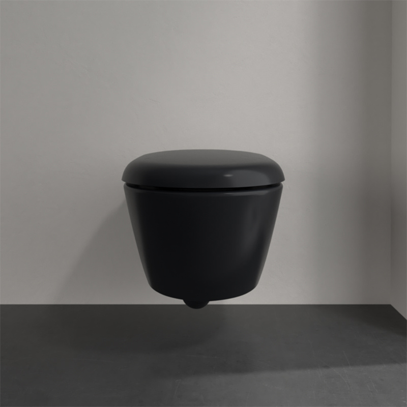 Vas wc suspendat, Villeroy & Boch, Antao, rimless, cu TwistFlush, pure black - 2 | YEO