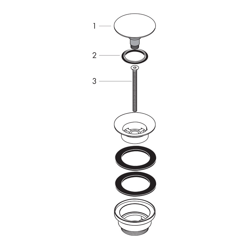 Ventil click-clack, Hansgrohe, cu preaplin, auriu - 1 | YEO