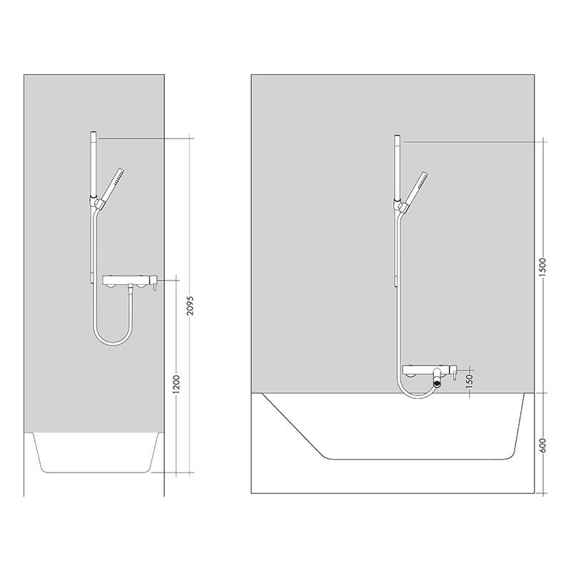 Bară de duș, Axor, One, cu set de duș, bronz periat, 45722140 - 1 | YEO