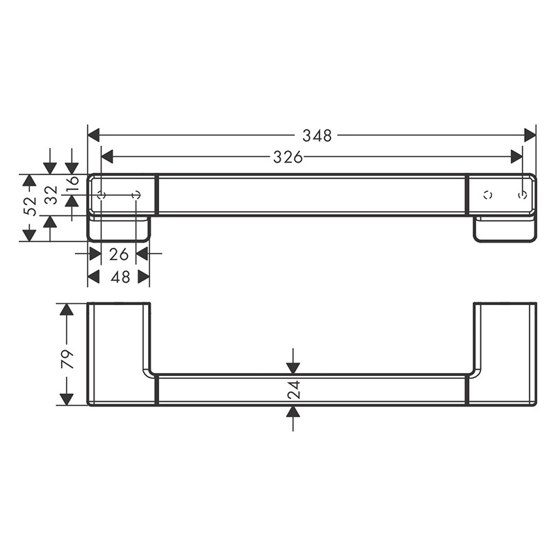 Bară de susținere, Hansgrohe, AddStoris, crom, 41744000 - 1 | YEO