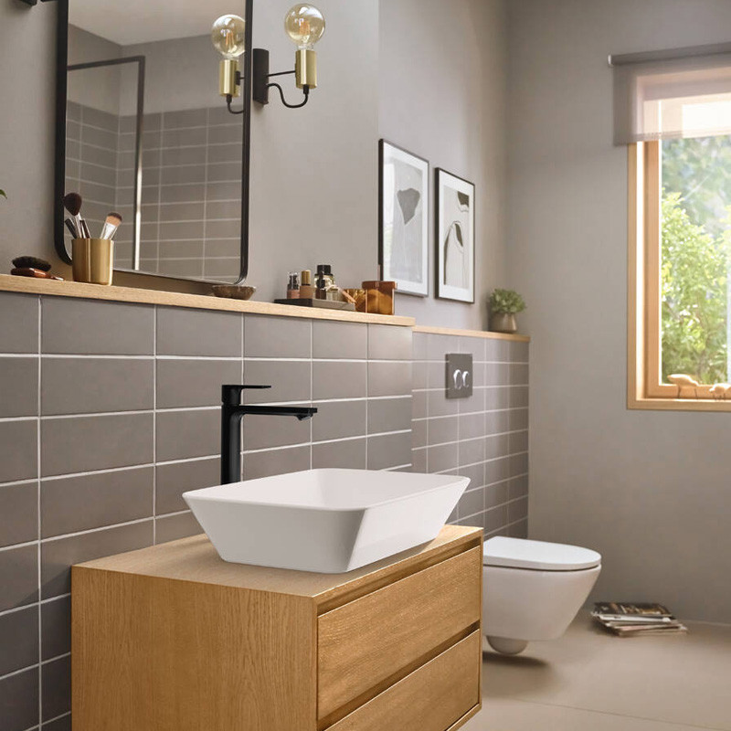 Baterie cu ventil pentru lavoar Hansgrohe, Rebris E 240, CoolStart, negru mat - 3 | YEO