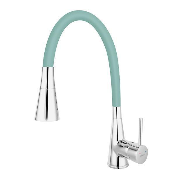 Baterie de bucatarie, Ferro, Zumba II, cu pipa flexibila, menta