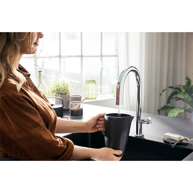 Baterie de bucatarie, Hansgrohe, Aqittura M91 210, sBox, pipa extractibila, crom - 1 | YEO