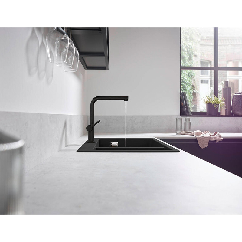 Baterie de bucătărie, Hansgrohe, Talis M54 270, cu pipă extractibilă, sBox, negru mat - 1 | YEO