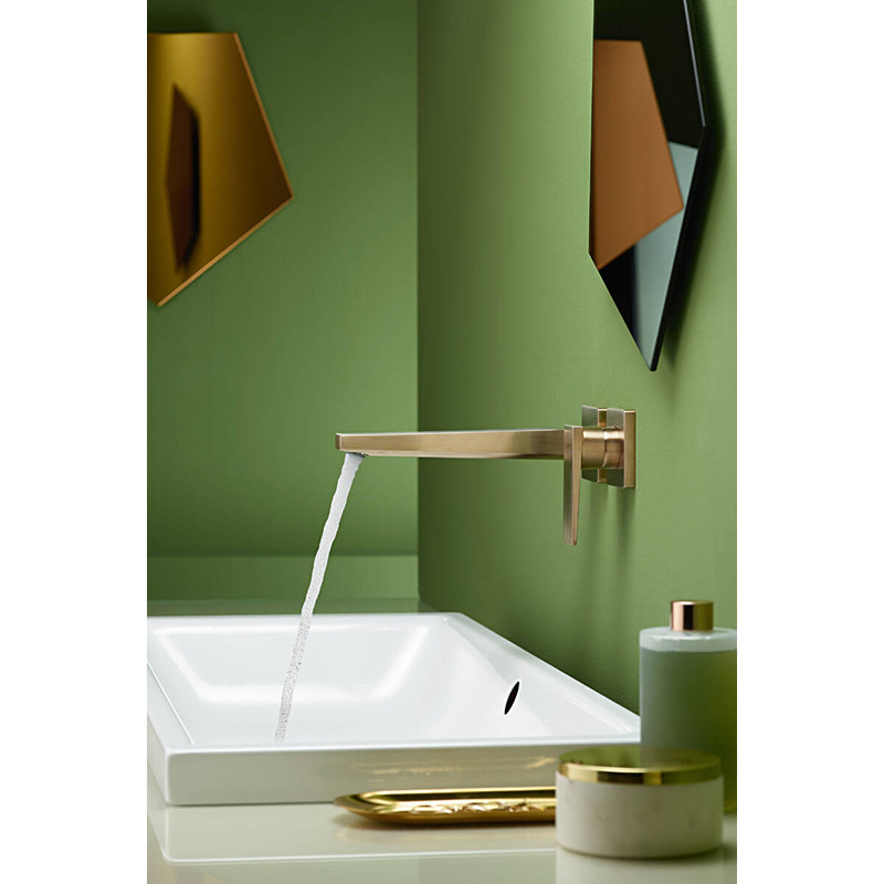 Baterie lavoar cu montaj pe perete, Hansgrohe, Metropol, pipa 22,5 cm, bronz periat - 1 | YEO