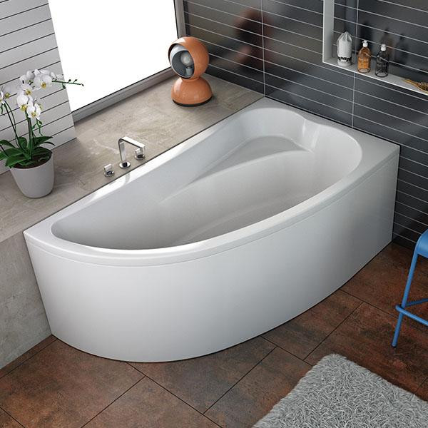 Cada de colt Kolpasan, Calando-L, pe stanga, 150 x 85 cm, alb - 2 | YEO
