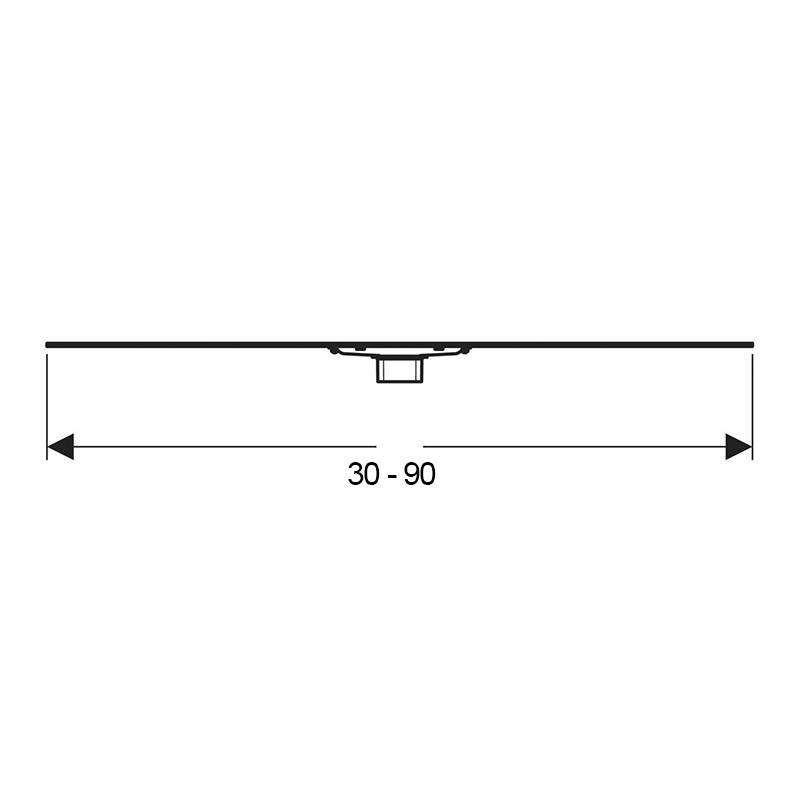 Capac pentru rigola dus Geberit, CleanLine 60, SLIM, montaj in pardoseala, 30 - 90 cm, crom lucios - 2 | YEO