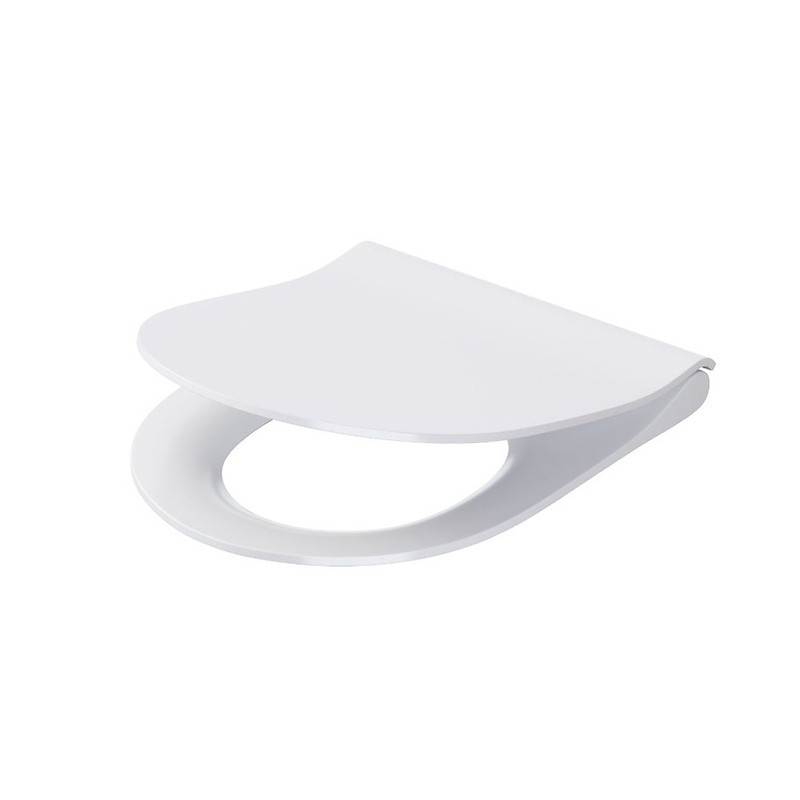 Capac WC slim, Cersanit, City, cu buton pentru demontare, alb
