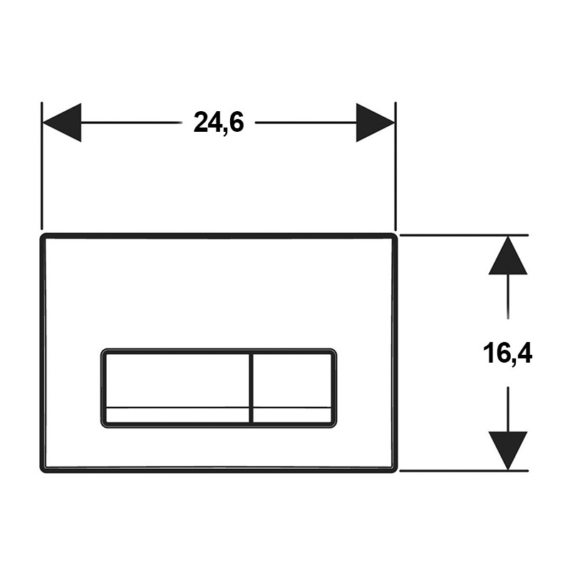 Clapeta cu dubla actionare Geberit, Delta 50, crom mat - 2 | YEO