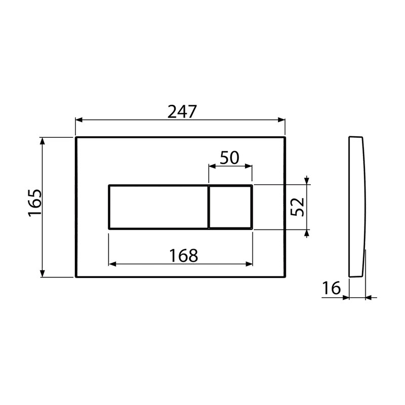Clapeta de actionare, Alcadrain, Basic, M370, cu doua volume, alb lucios - 1 | YEO