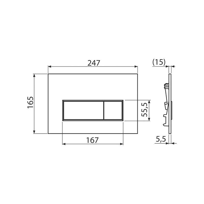 Clapetă de acționare, Alcadrain, Thin, cu două volume, red gold mat - 1 | YEO