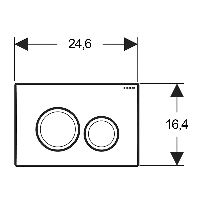 Clapeta de actionare dubla, Geberit, Delta20, alb - 2 | YEO