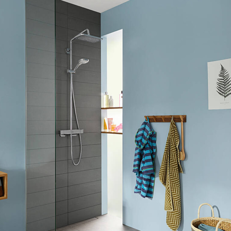 Coloana dus cu baterie si termostat Hansgrohe, Croma E 280, 1 jet, Ecostat E, crom - 3 | YEO