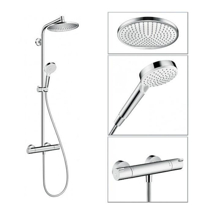 Coloana dus cu baterie si termostat, Hansgrohe, Crometta S240, crom - 3 | YEO
