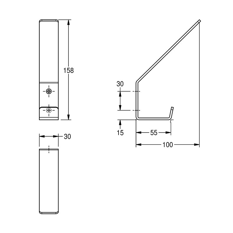 Cuier cu 2 agățători, KWC, inox - 1 | YEO