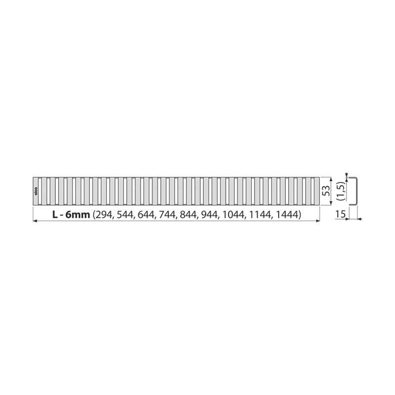 Grătar pentru rigolă, Alcadrain, Line, 95 cm, crom mat - 1 | YEO