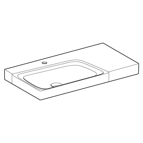 Lavoar cu blat, Geberit, Xeno2, asimetric, 90x48 cm, alb - 2 | YEO