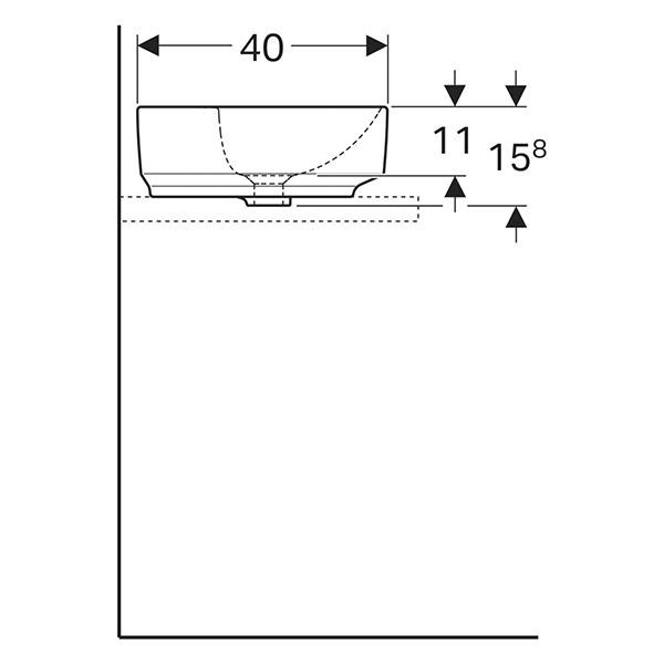 Lavoar pe blat, Geberit, VariForm, eliptic, 40 x 50 cm, alb - 3 | YEO